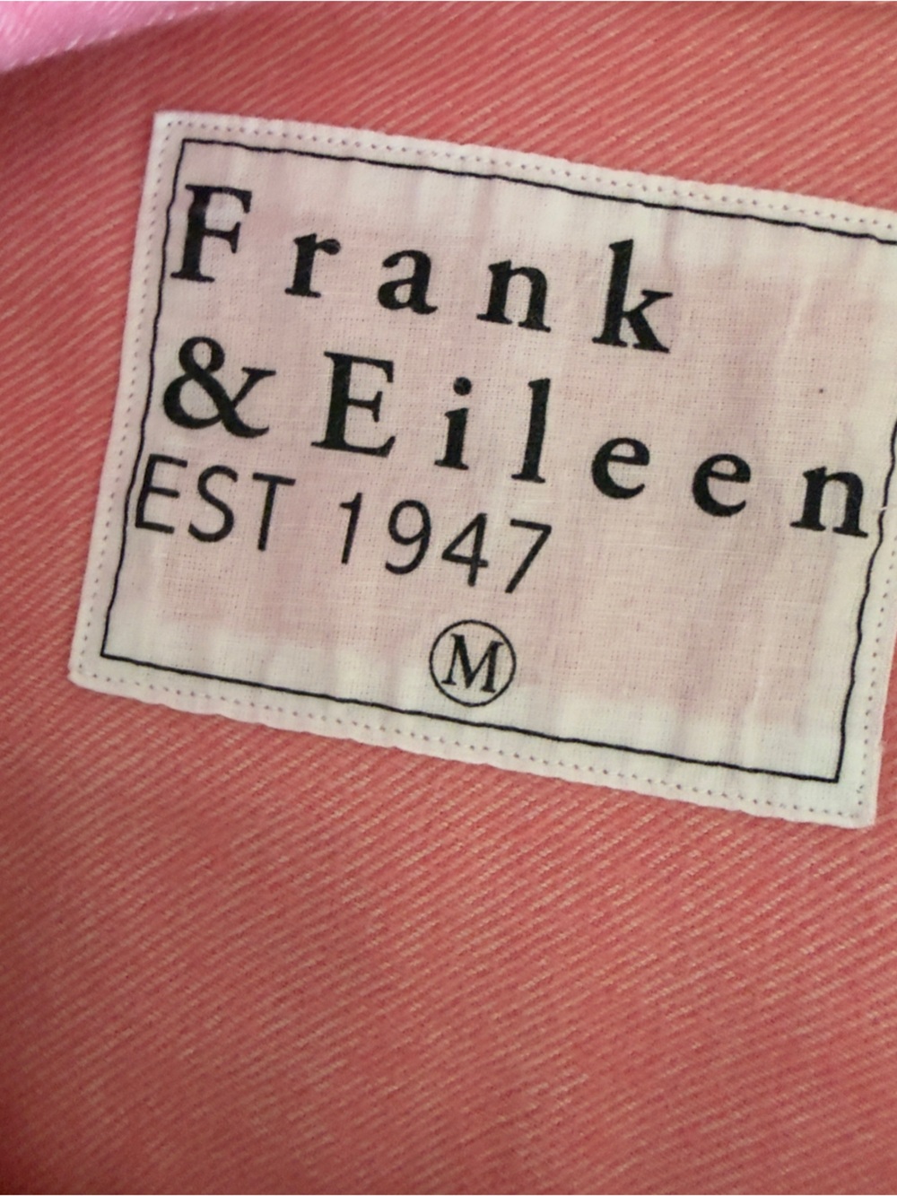 Frank & Eileen Coral Pink Shirley oversized Button-Down Shirt size medium - Picture 6 of 7